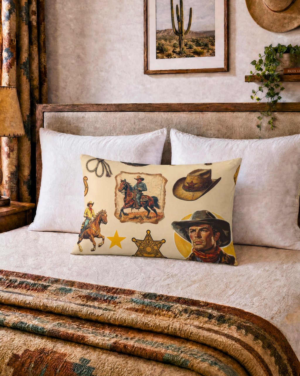 Baha Ranch Vintage Cowboy Collage Western Pillow Case by Baha Ranch Western Wear - product image 2