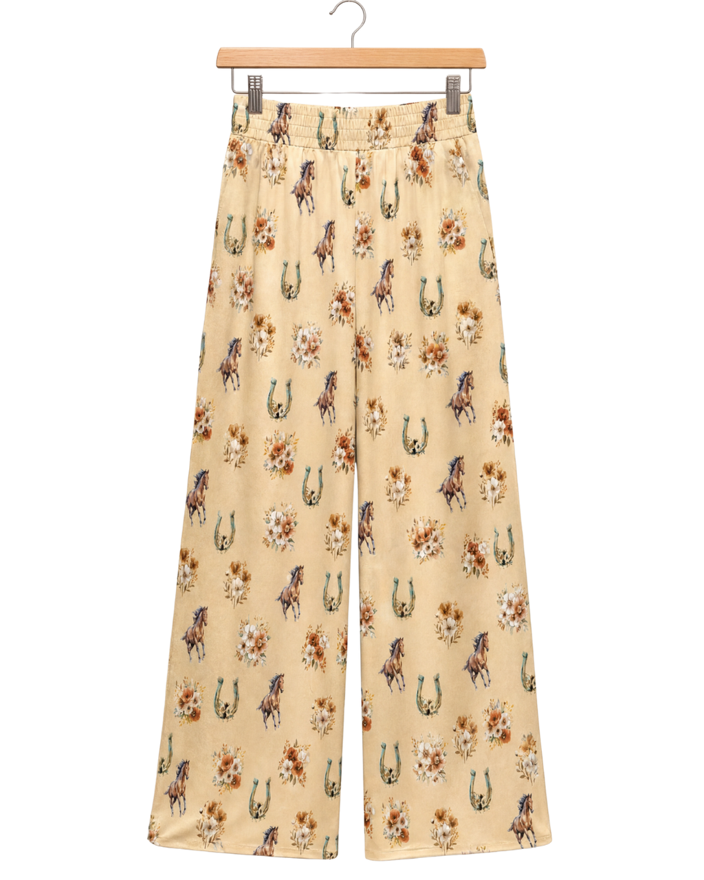 Baha Ranch Country Girl Floral Horse High Waisted Wide Leg Pants by Baha Ranch Western Wear - product image 2