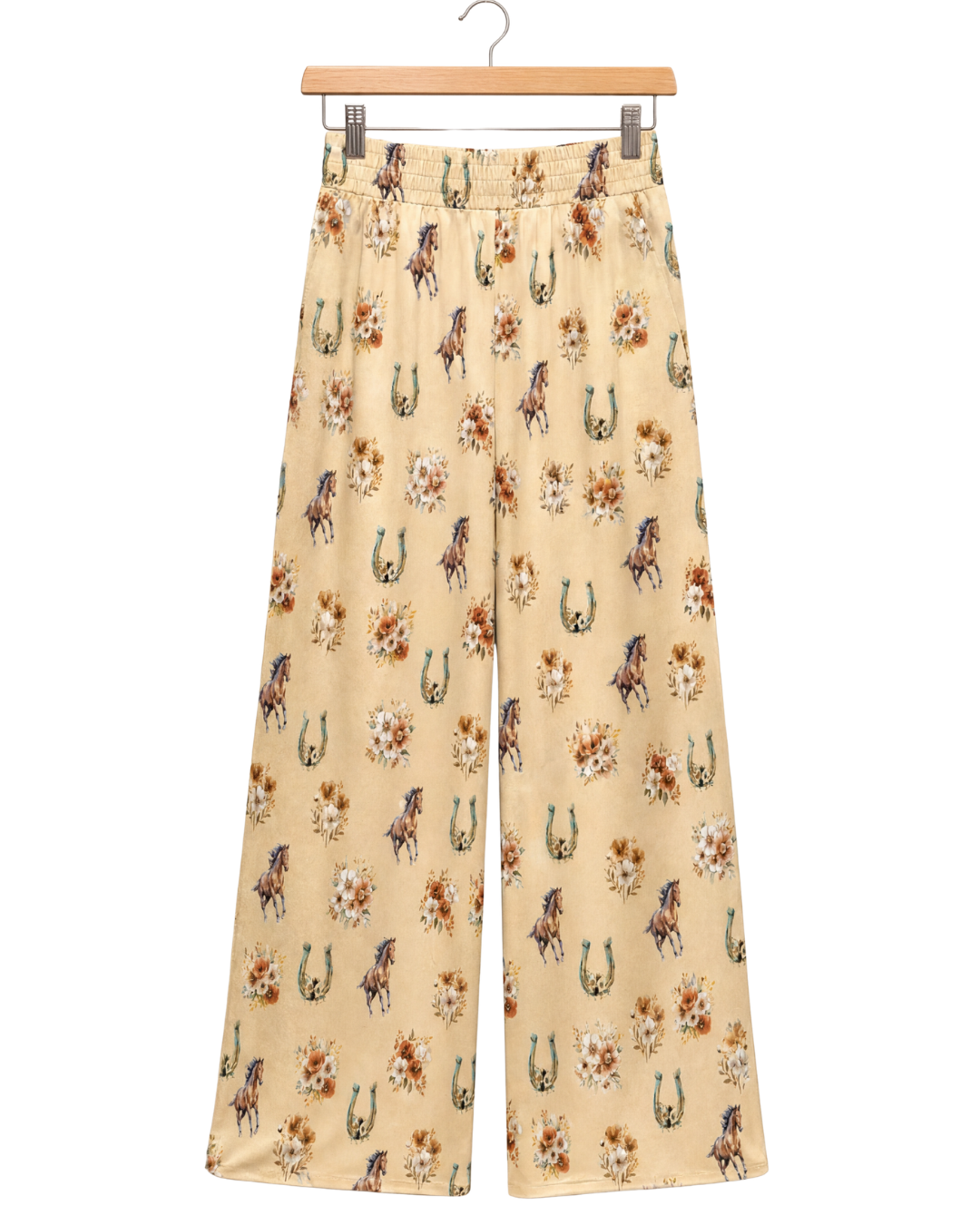 Baha Ranch Country Girl Floral Horse High Waisted Wide Leg Pants by Baha Ranch Western Wear - product image 2