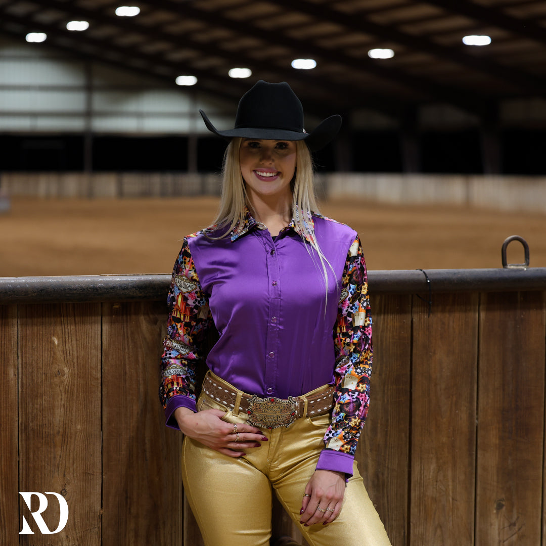 Vegas Lights Satin Performance Rodeo Shirt — view 2