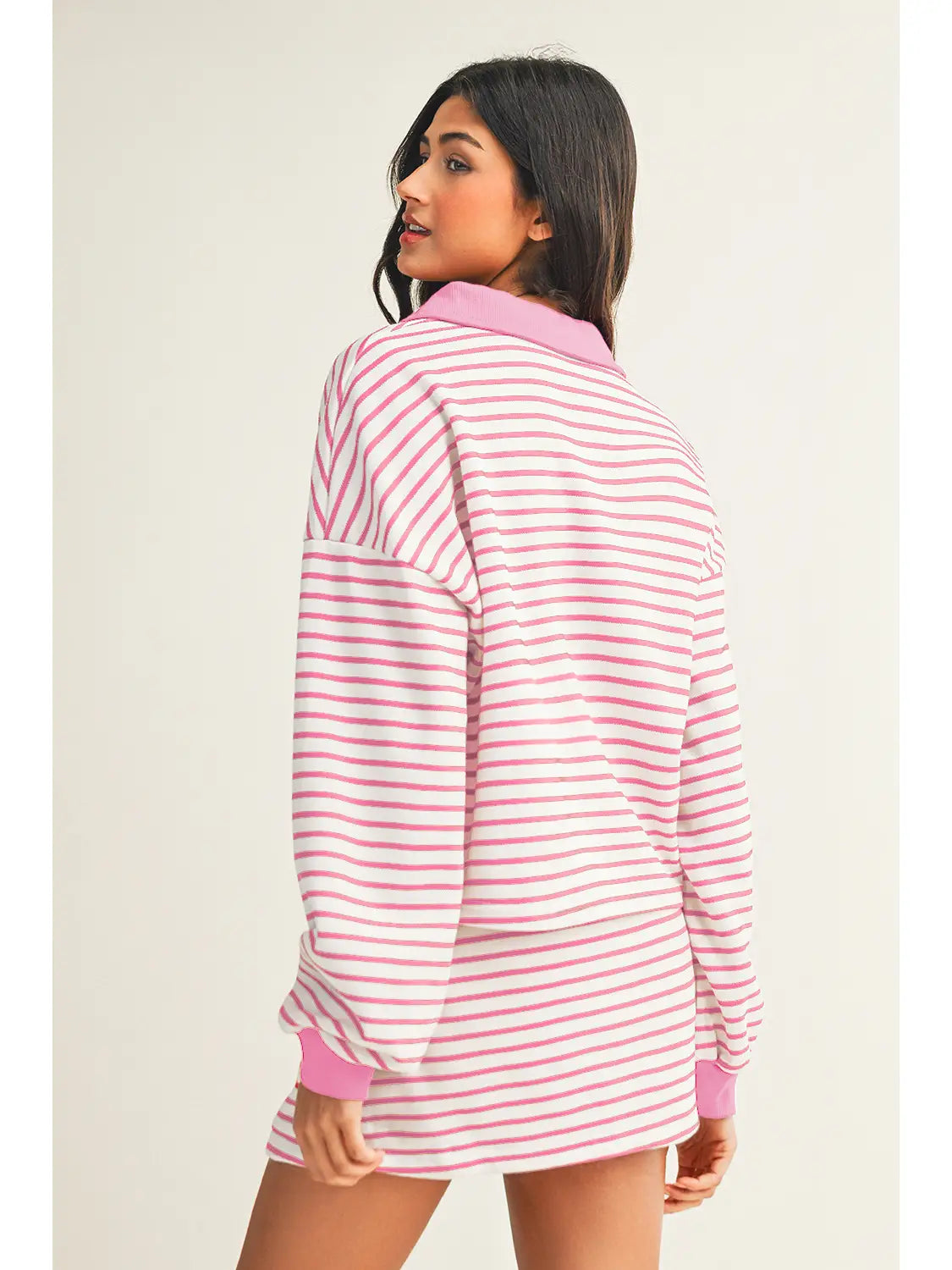 Victoria Striped Collared Skirt | Set — view 2