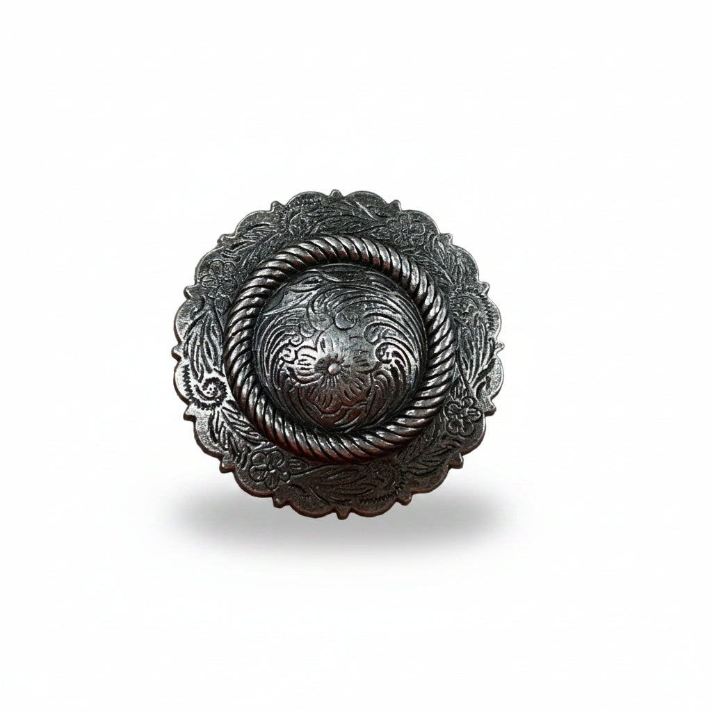 Antique Silver Round Western Concho W102 — view 2
