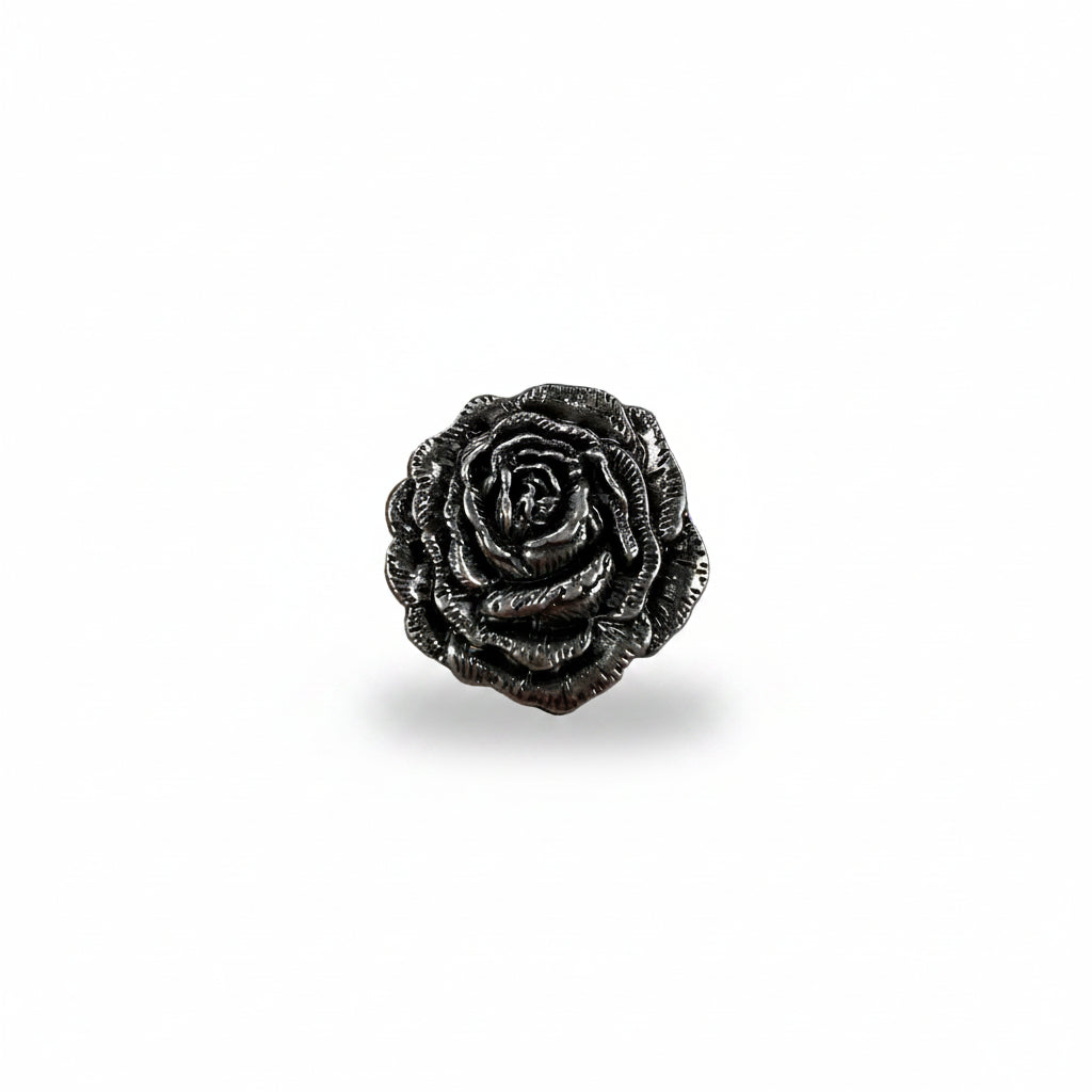 Antique Silver Rose Western Concho W108 — view 3