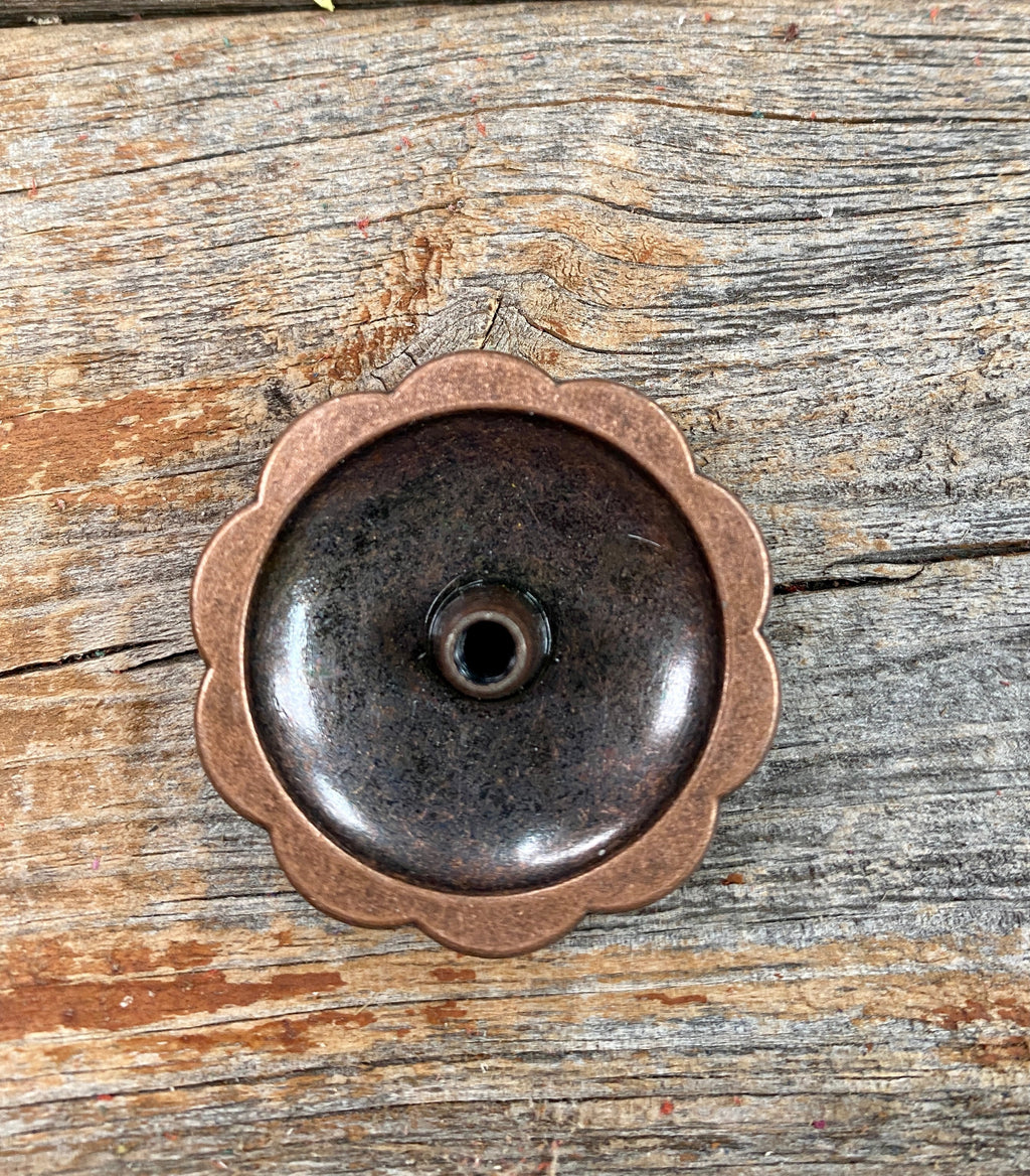 Copper Turquoise & Crystal Concho 1.5" W138L — view 2