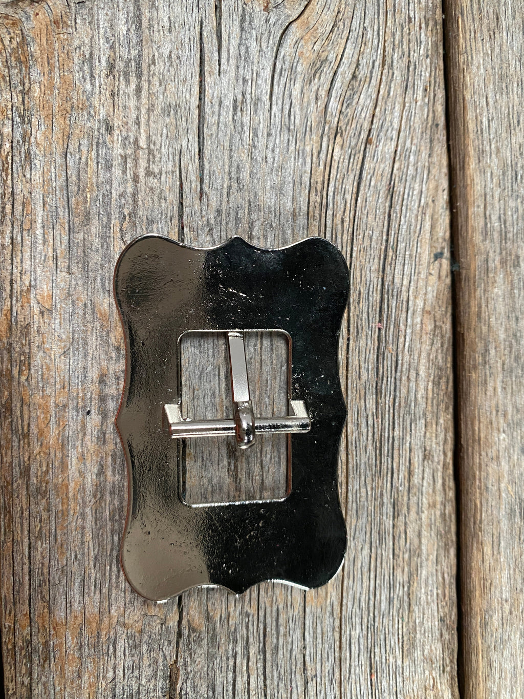 Antique Silver Floral Cart Buckle W151B — view 2
