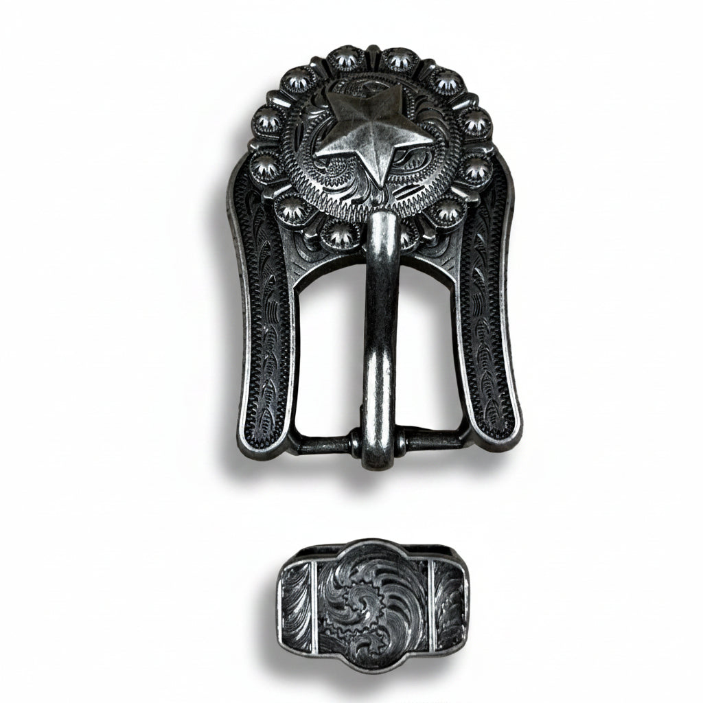 Antique Silver Star Western Concho W174 — view 6