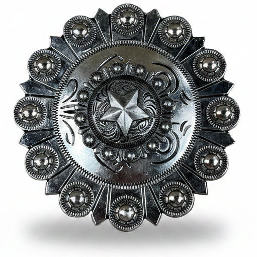 Antique Silver Star Western Concho W174 — view 3