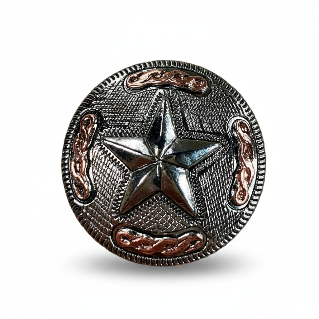 Antique Silver Texas Star Western Concho W187 — view 2