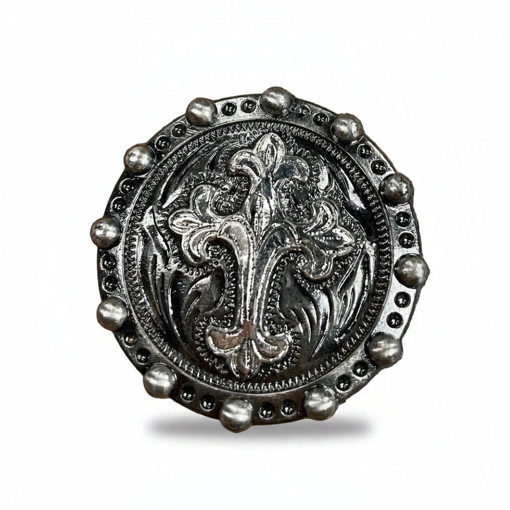 Antique Silver Cross Western Concho W191 — view 3