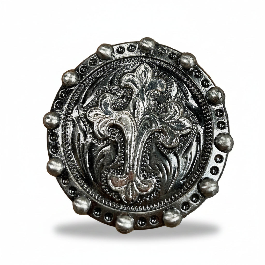 Antique Silver Cross Western Concho W191 — view 2