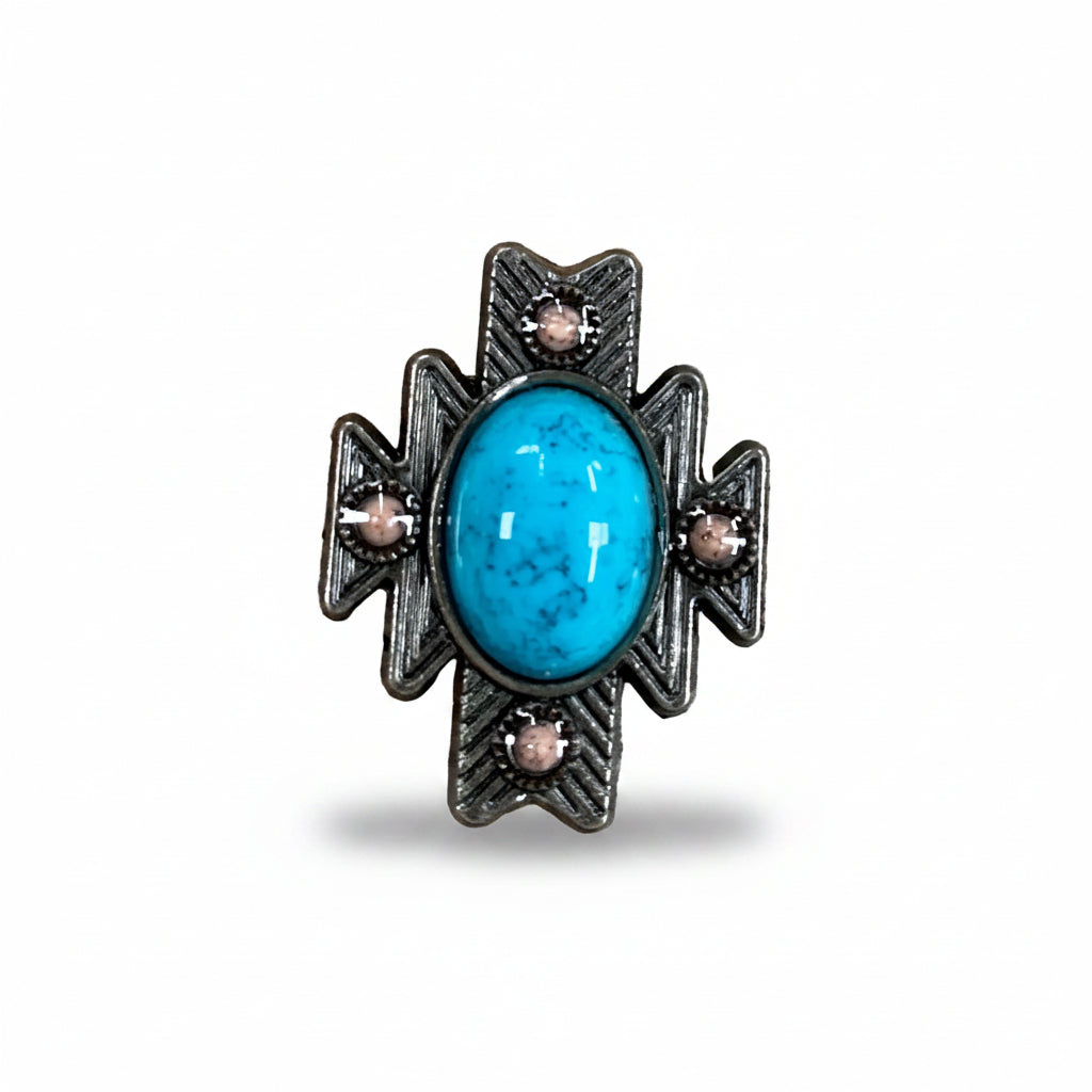 South West Turquoise Western Concho W204 — view 2