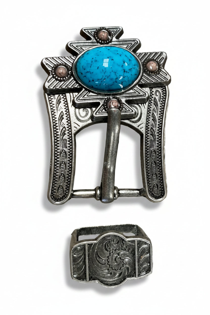 South West Turquoise Western Concho W204 — view 4