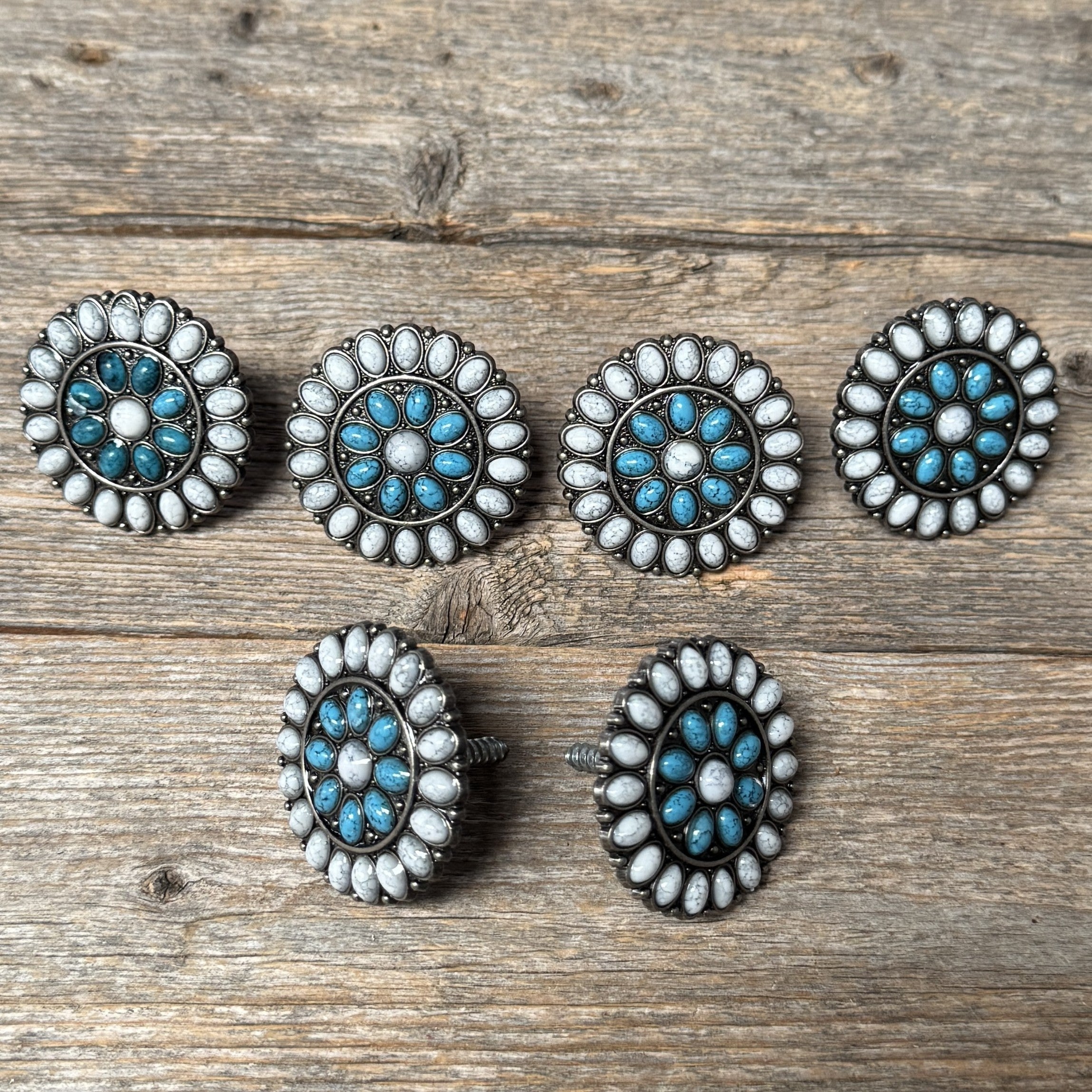 Blue and White Turquoise Saddle Set SSW212