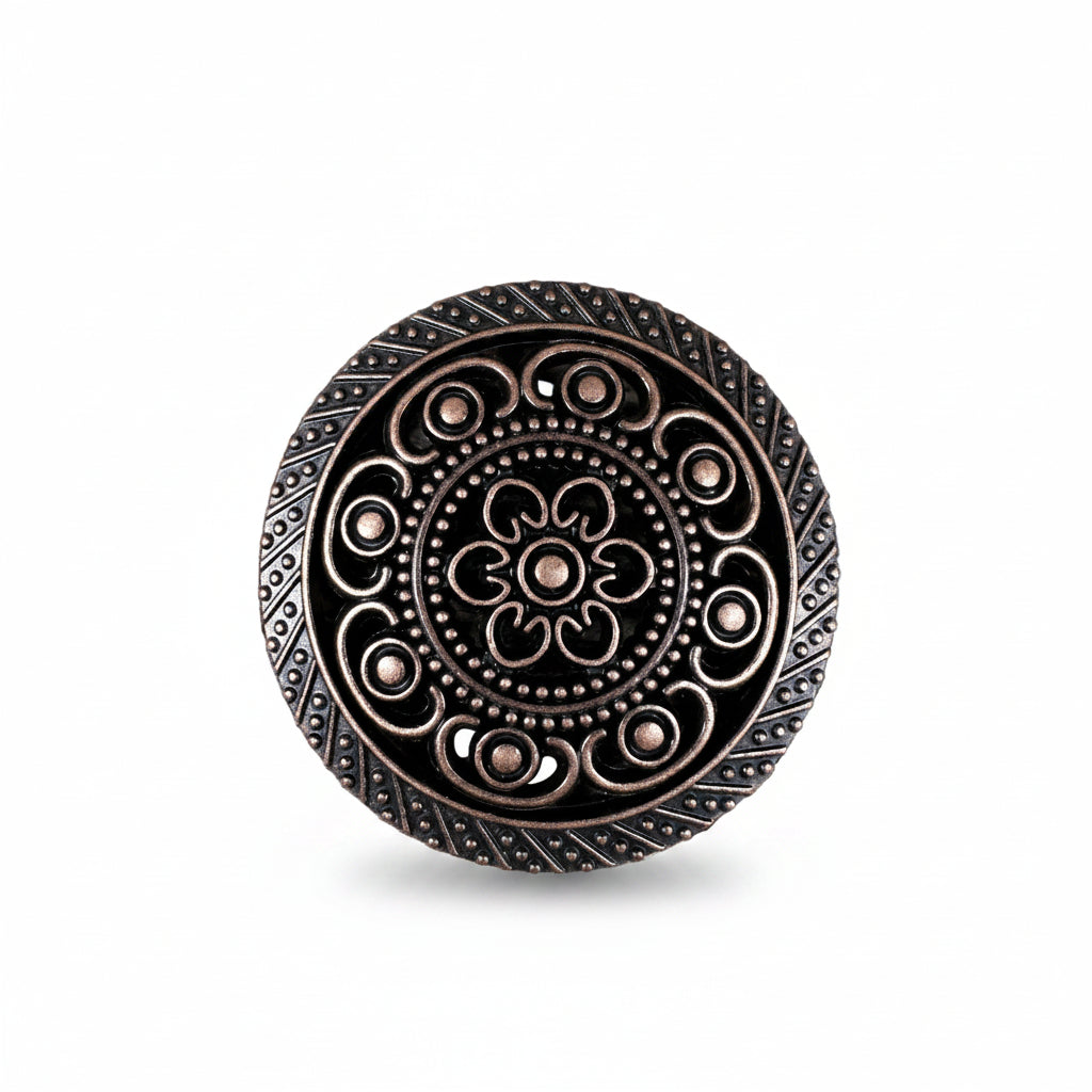 Copper Intricate Engraved Western Concho W224 — view 2