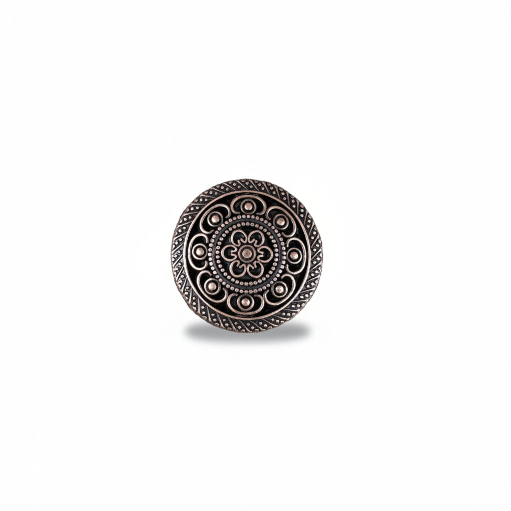Copper Intricate Engraved Western Concho W224 — view 3