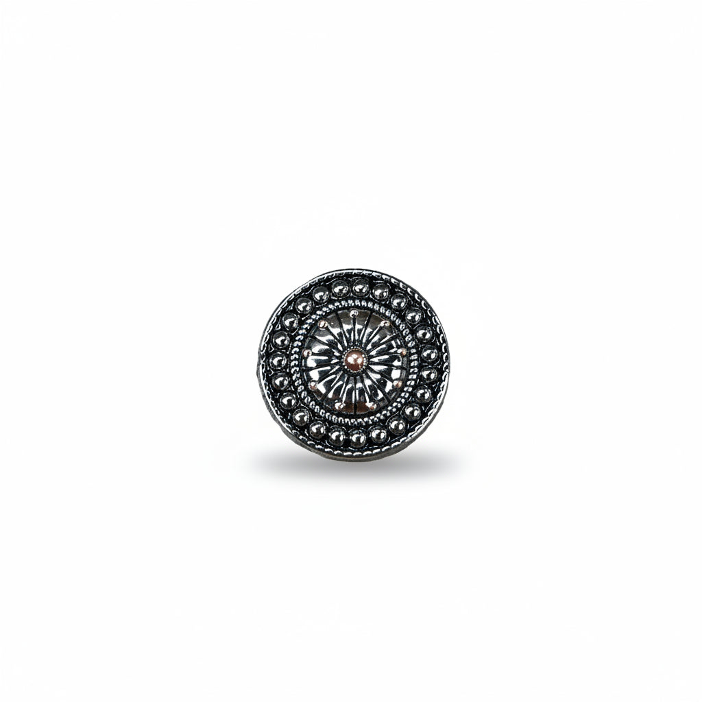 Antique Silver Flower and Dots Western Concho W230 — view 3
