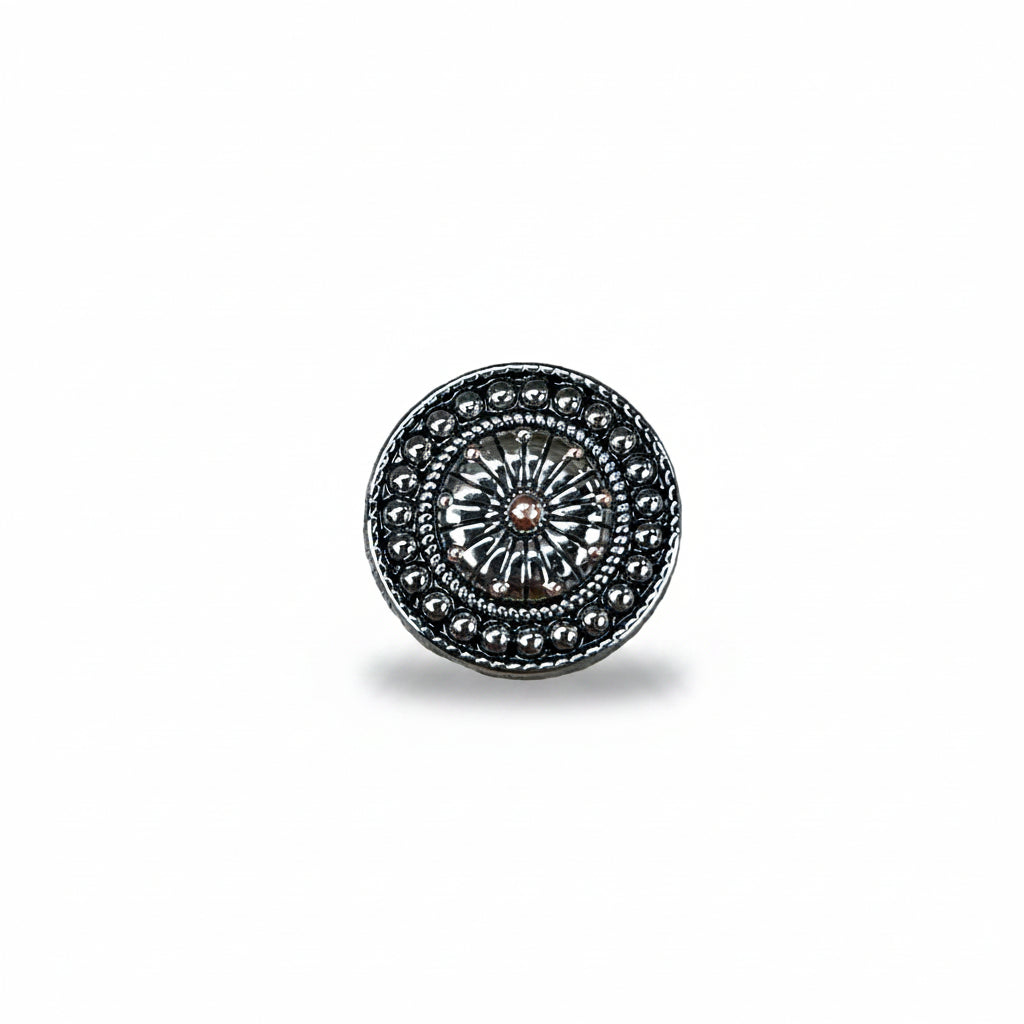Antique Silver Flower and Dots Western Concho W230 — view 2