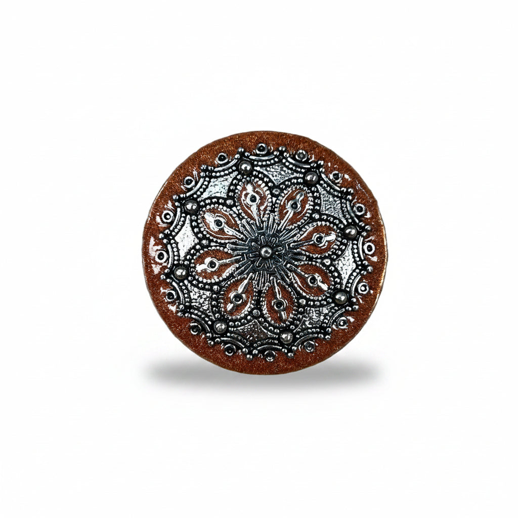 Rust Filigree and Dots Western Concho W233 — view 2