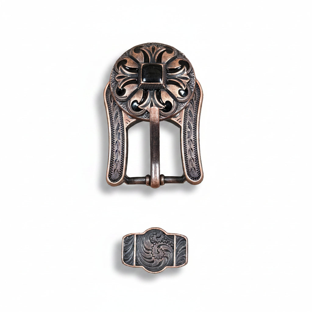 Copper Black Fleur De Lis Western Concho W241 — view 4