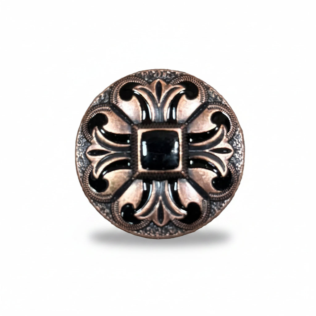 Copper Black Fleur De Lis Western Concho W241 — view 2