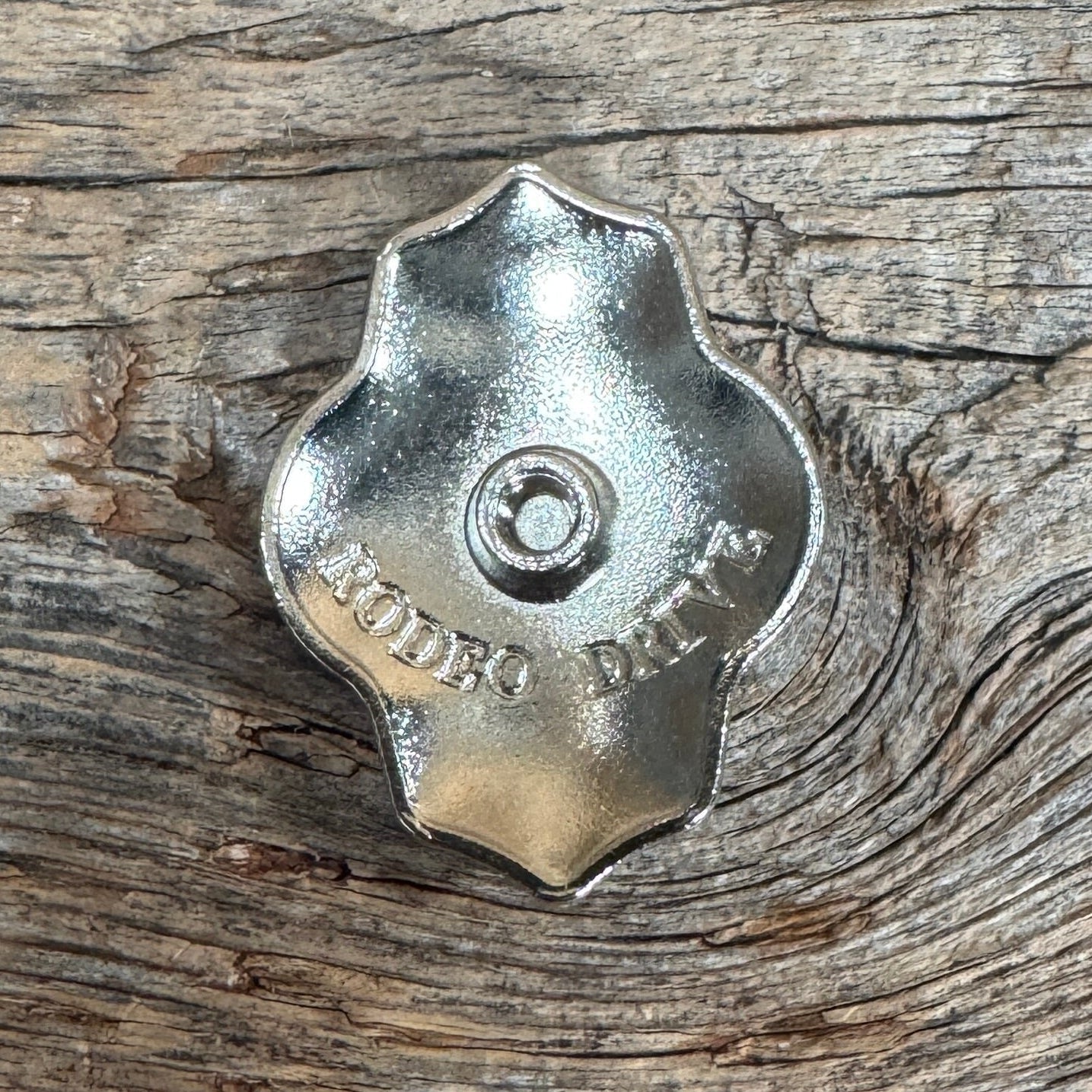 Antique Silver Shield with Turquoise Stone Western Concho W252L — view 2