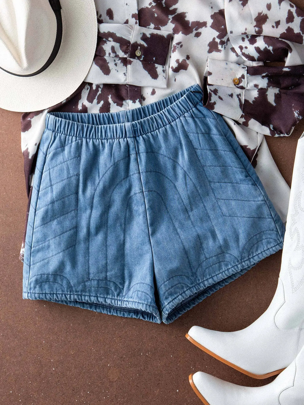 Western Quilted Denim | Shorts — view 4