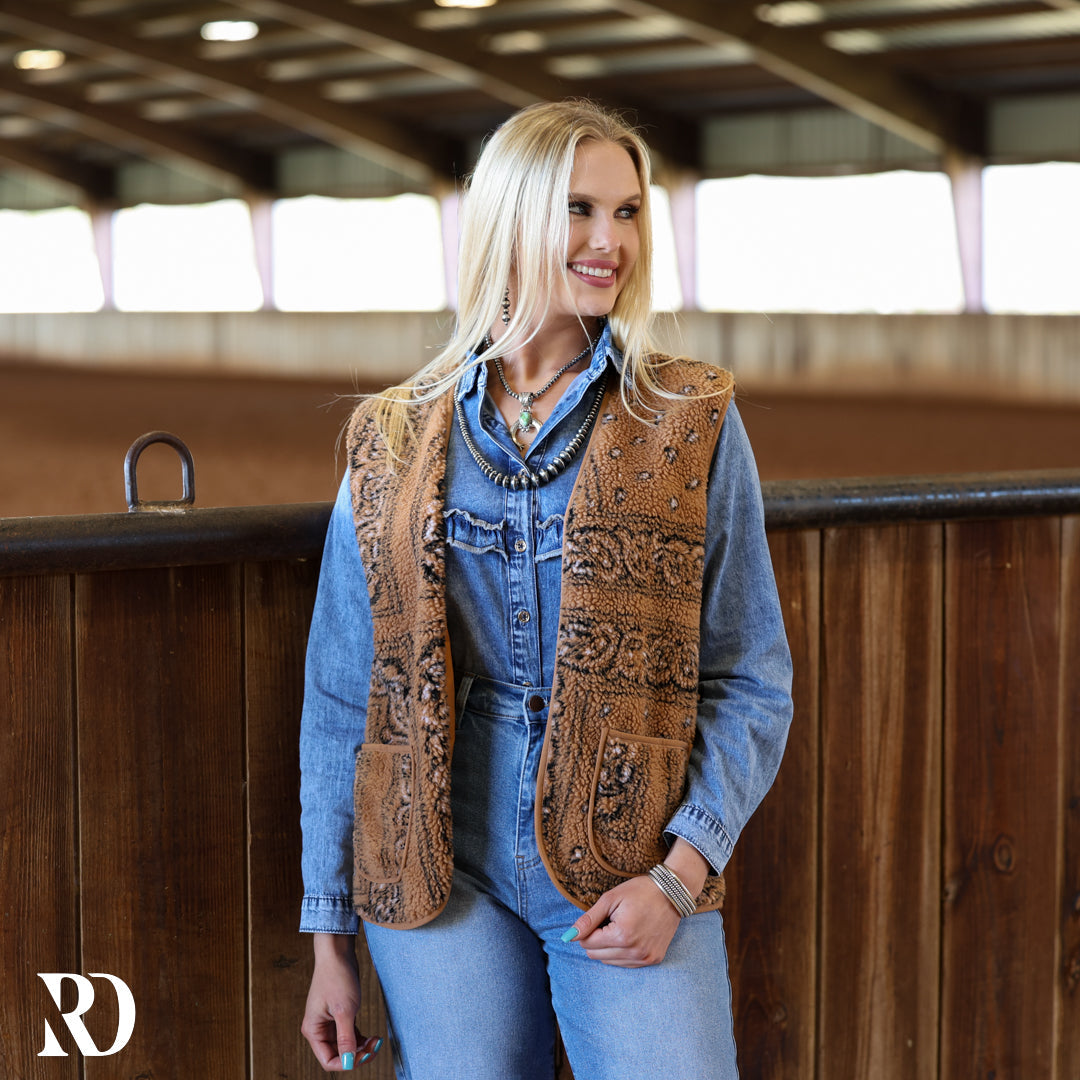 Western Paisley Sherpa | Vest