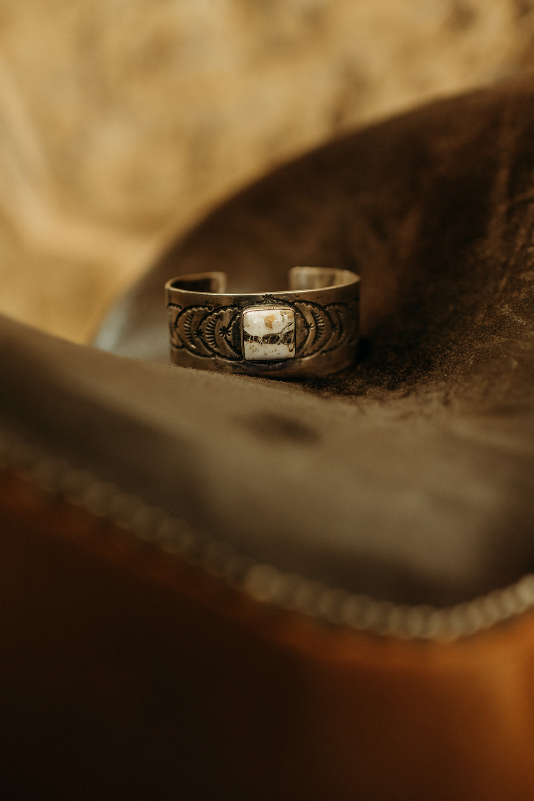 White Buffalo Turquoise Cuff By Thomas Yazzie