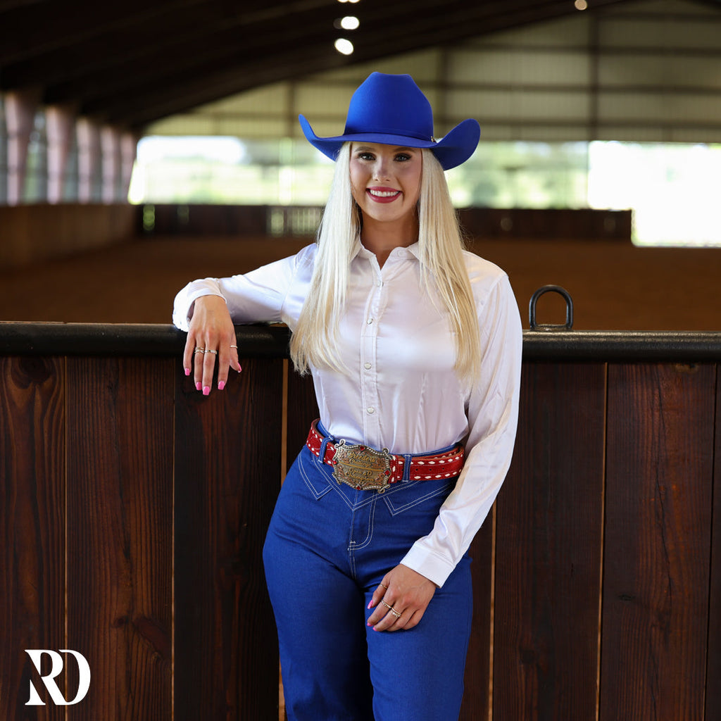White Satin Performance Rodeo Shirt — view 2