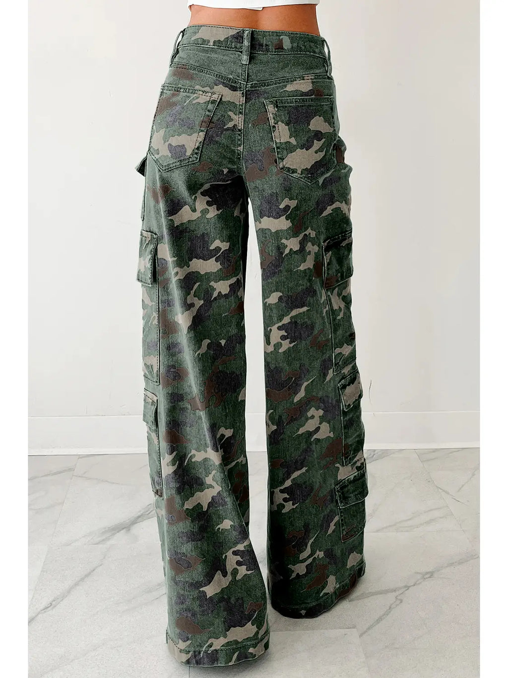 Wide Leg Camo Cargo | Pants — view 4