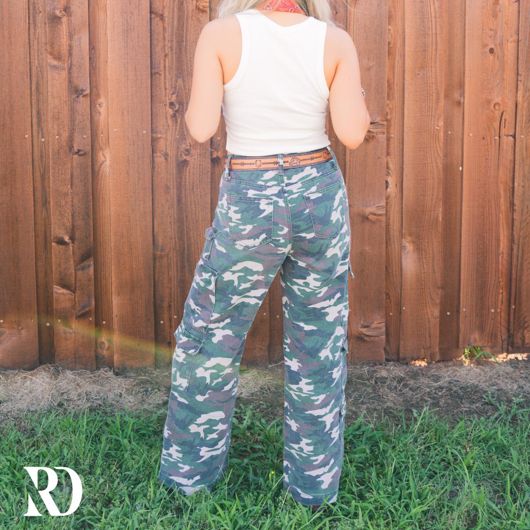 Wide Leg Camo Cargo | Pants — view 2