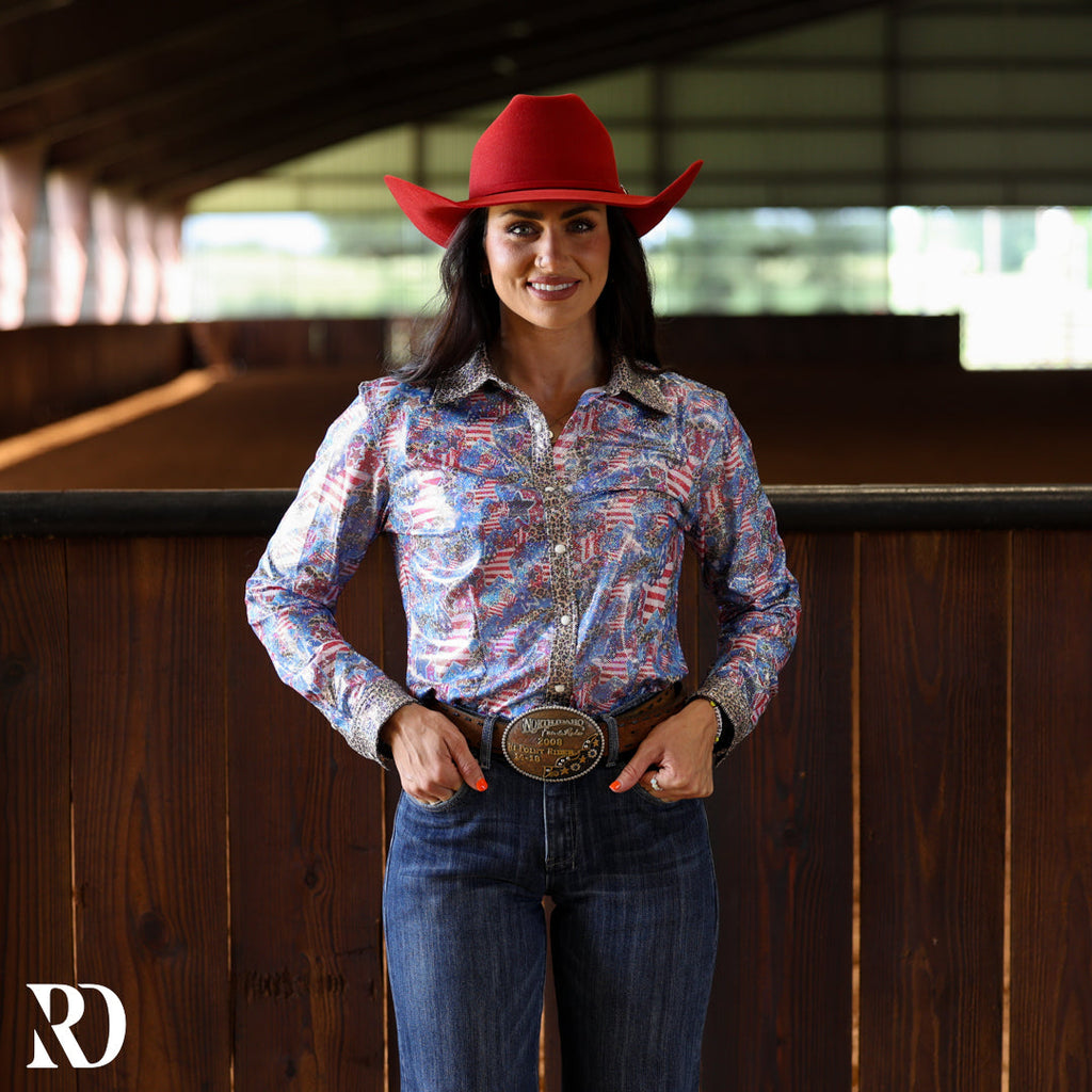 Wild & Free Sparkle Performance Rodeo Shirt — view 3