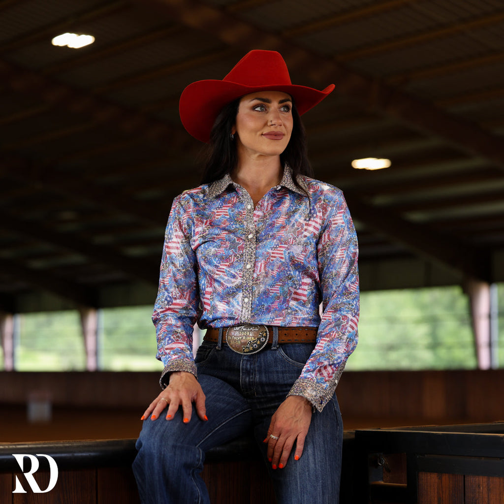 Wild & Free Sparkle Performance Rodeo Shirt