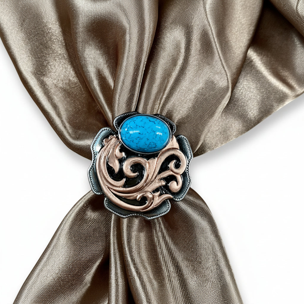 Copper Turquoise Howlite Western Concho W121 — view 7