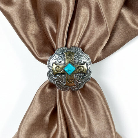 Antique Silver & Gold Western Concho W189 — view 9