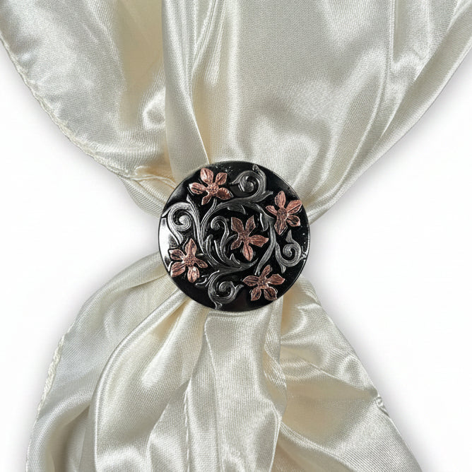 Silver - Copper Floral Western Concho W200 — view 11