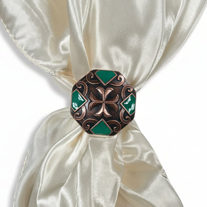 Copper Emerald Green Western Concho W209 — view 6