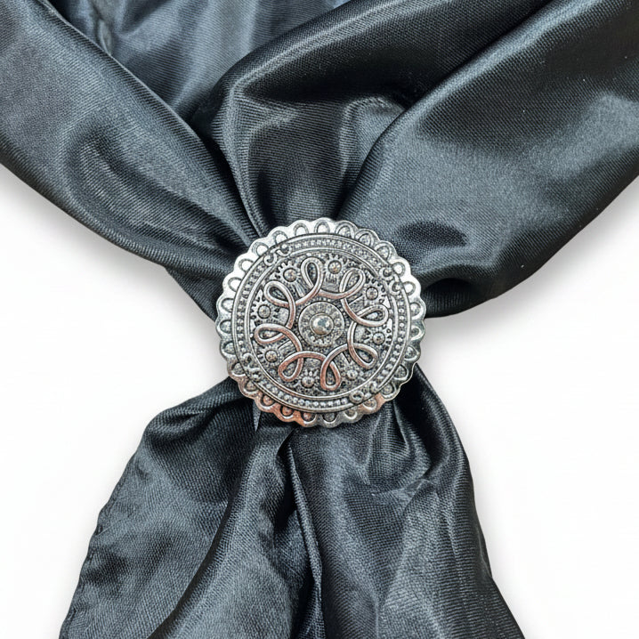 Antique Silver Flower and Loops Western Concho W235 — view 11