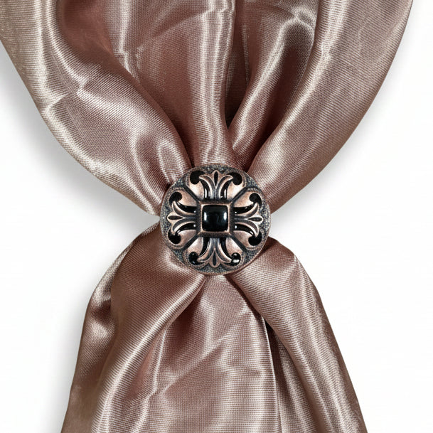 Copper Black Fleur De Lis Western Concho W241 — view 8