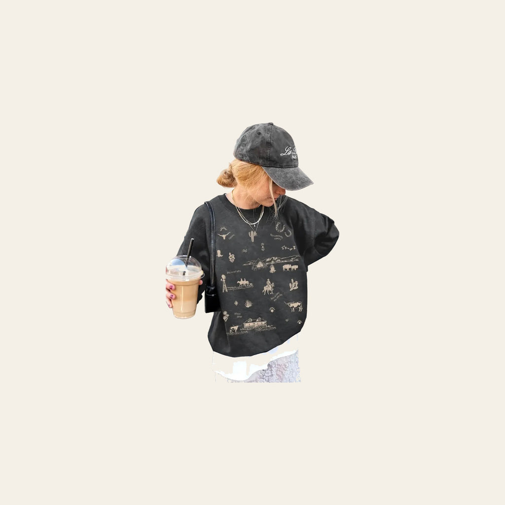 Willa Western Mineral | Crewneck on a warm cream background