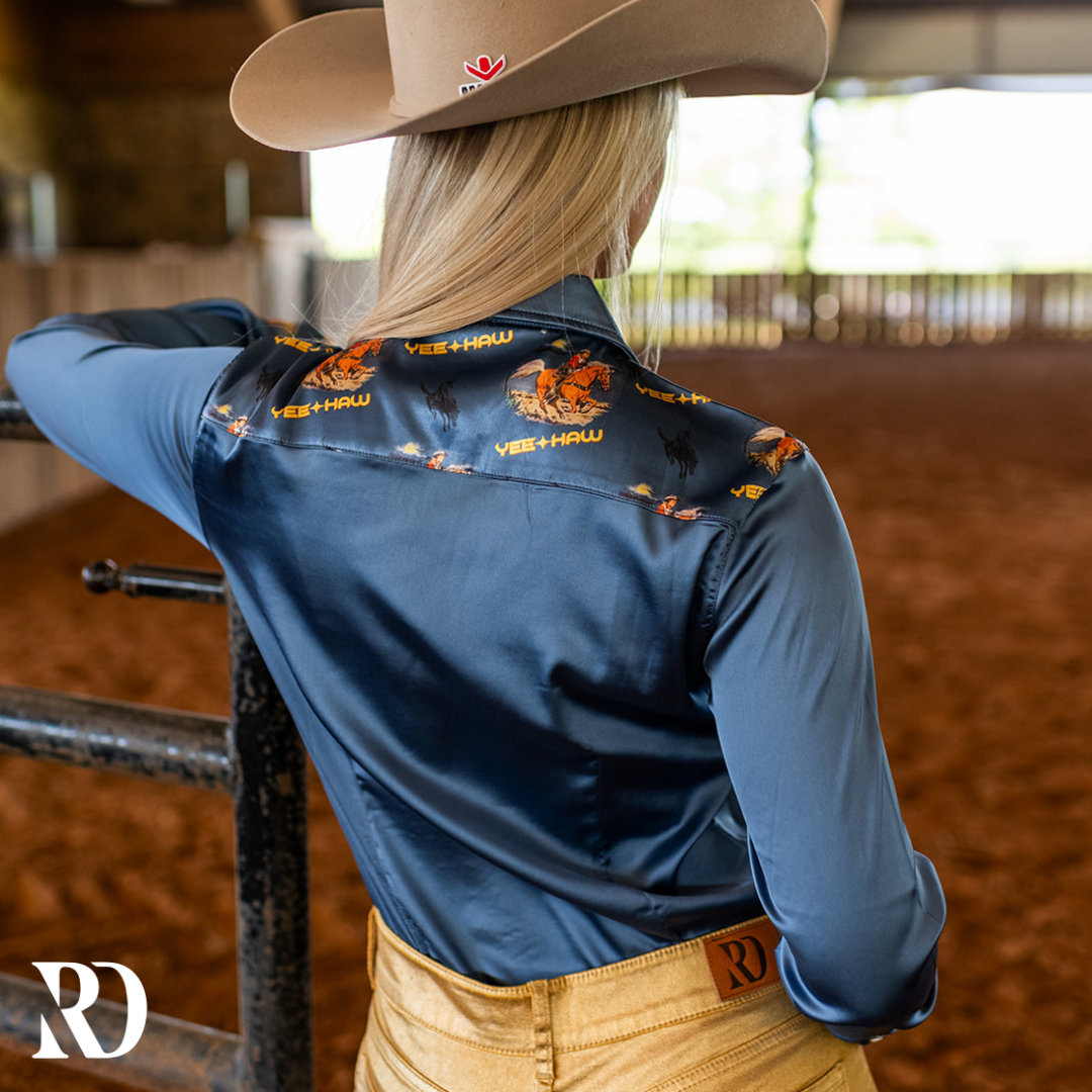 Yeehaw Satin Performance Rodeo Shirt — view 2