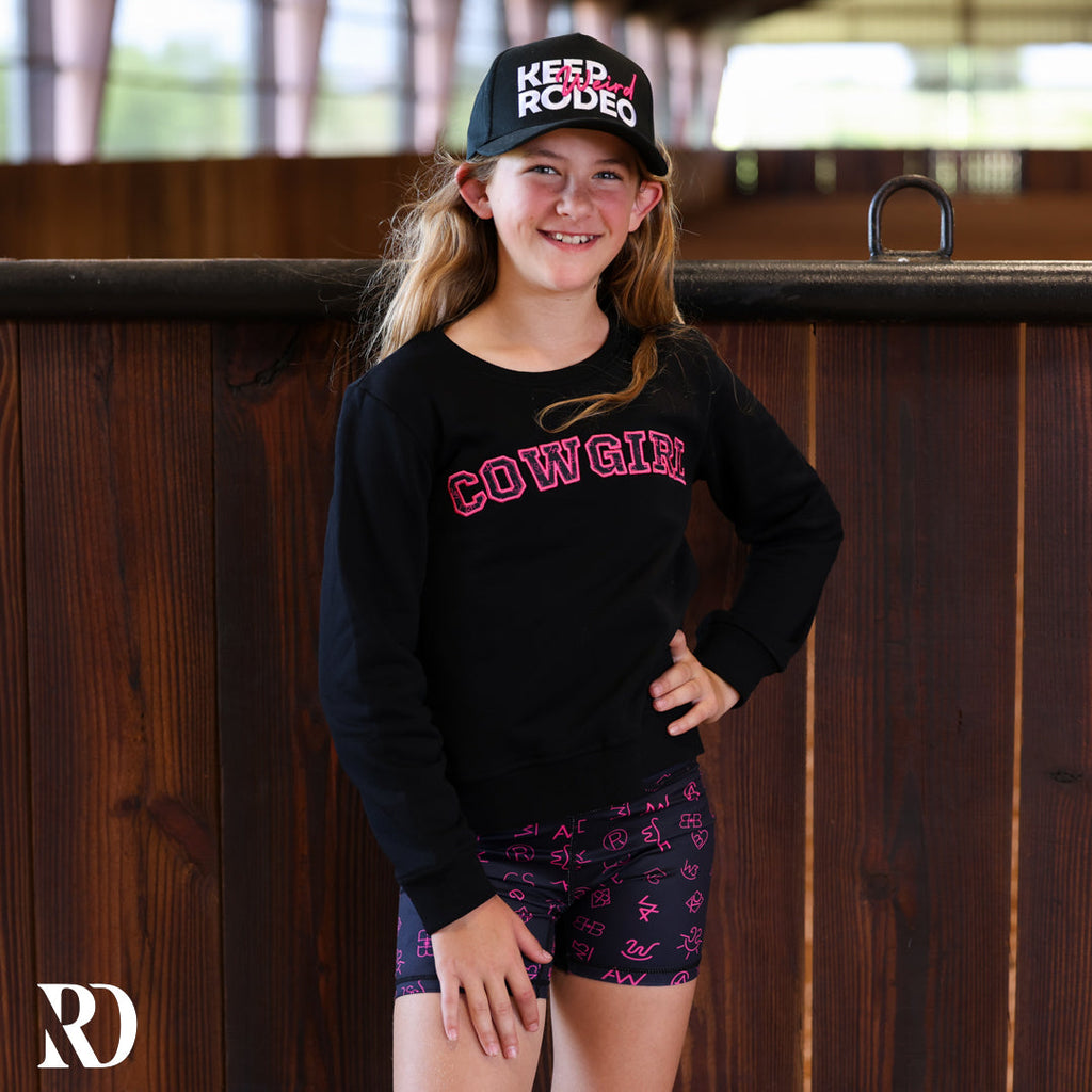 *youth* Pink Cattle Brands | Cowgirl Crewneck