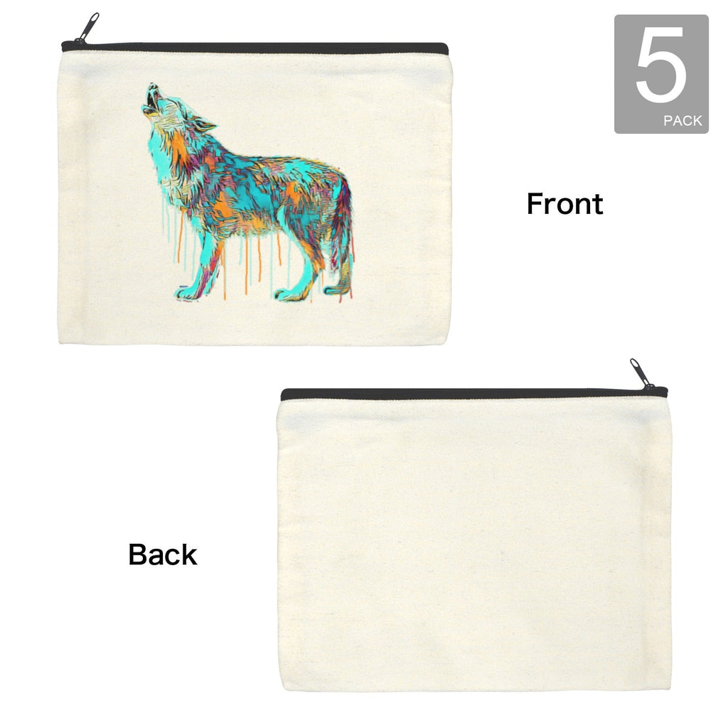 Baha Ranch Watercolor Wolf Cosmetic Bag Pack of 5 Made in America by Baha Ranch Western Wear - product image 4