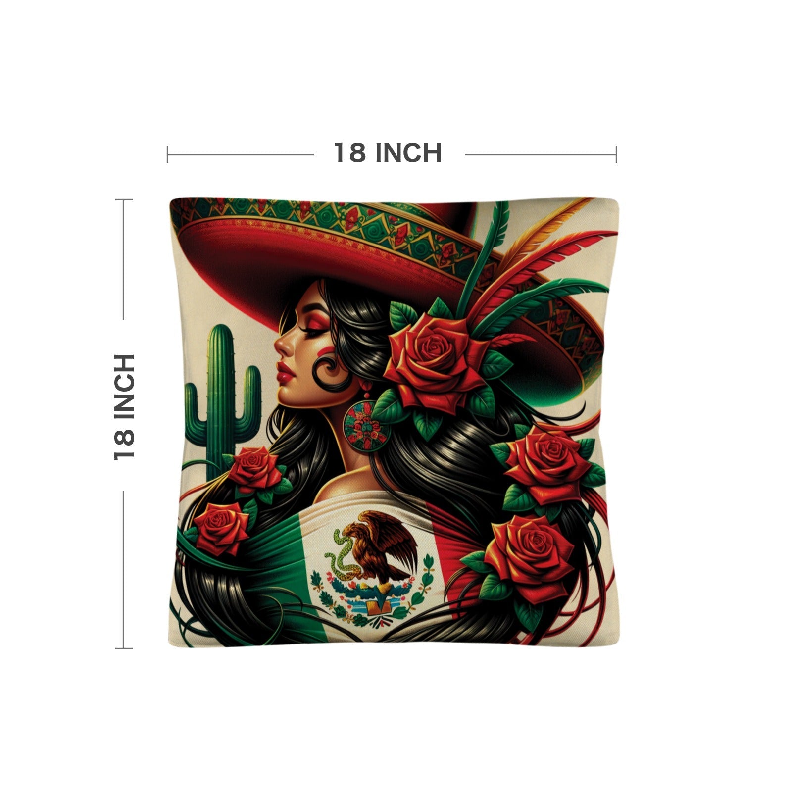 Baha Ranch Colores De Mexico La Mexicana Pillow Case Made in America by Baha Ranch Western Wear - product image 4