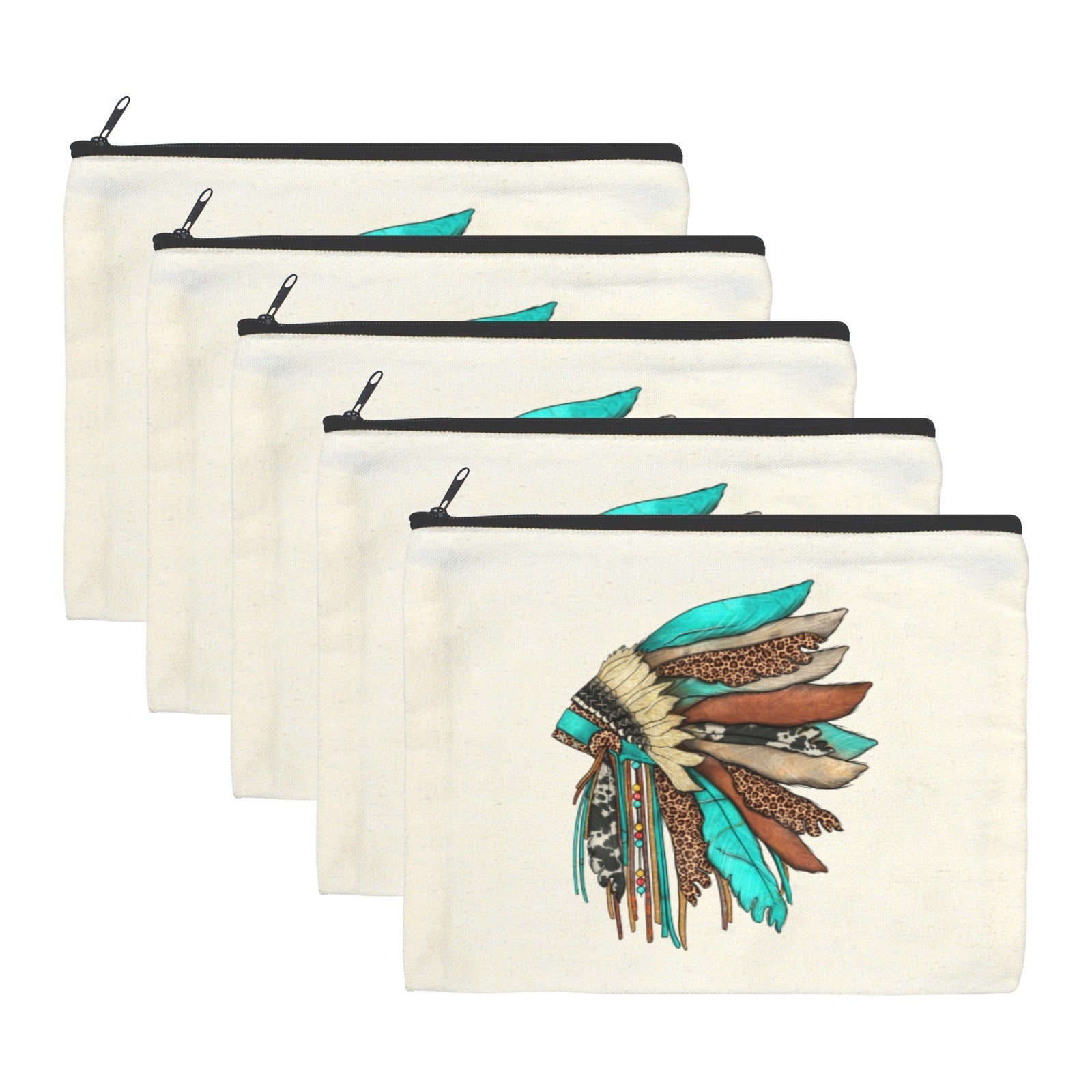 Baha Ranch Native Headdress Cosmetic Bag Pouch Pack of 5 Made in America by Baha Ranch Western Wear - product image 2