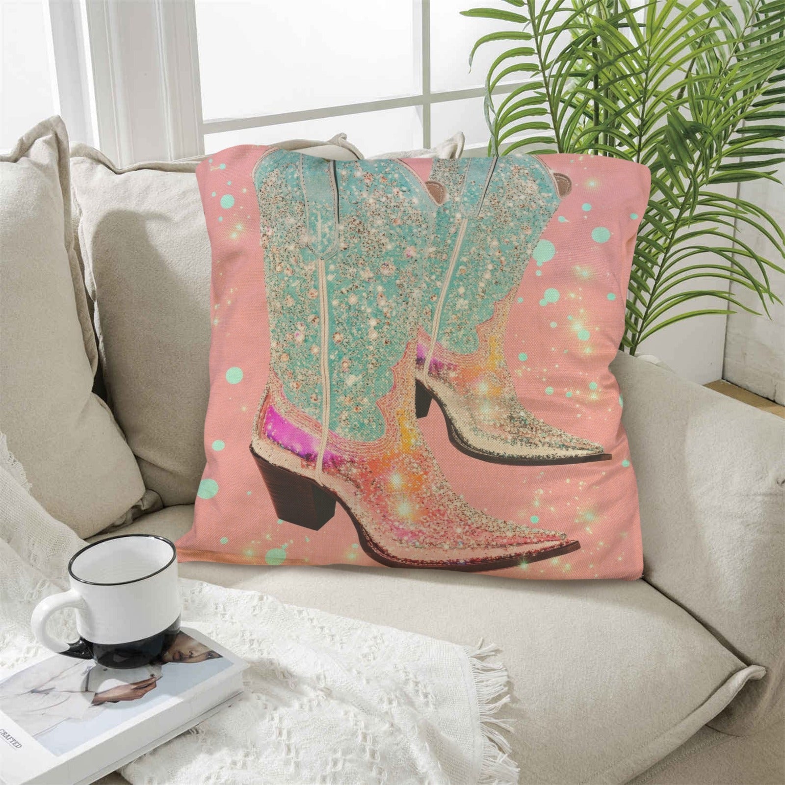 Baha Ranch Retro Pop Western Bling Boots Pillow Case Made in America by Baha Ranch Western Wear - product image 5