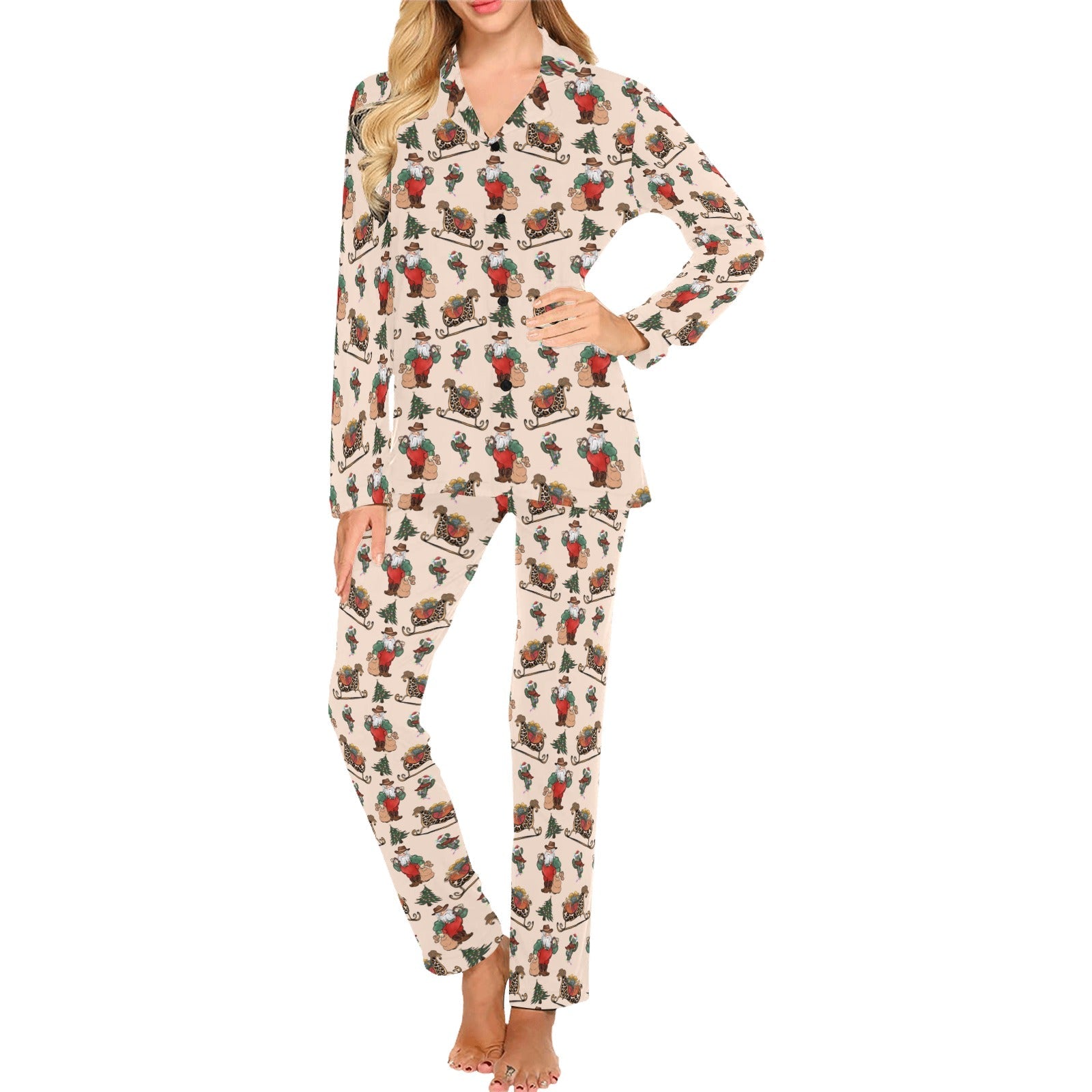 Baha Ranch Santa's Sleigh Women's Western Pajamas by Baha Ranch Western Wear - product image 2