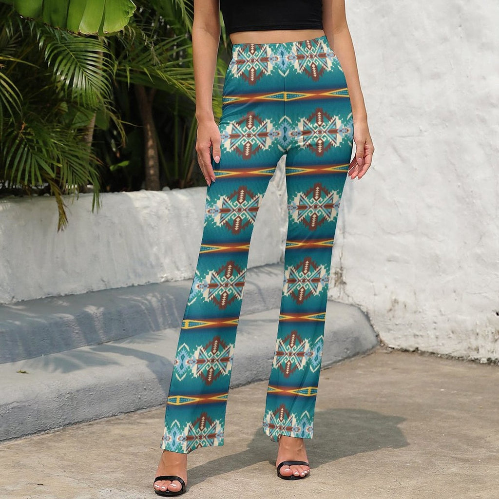 Baha Ranch Teal Aztec Flare Pants by Baha Ranch Western Wear - product image 12