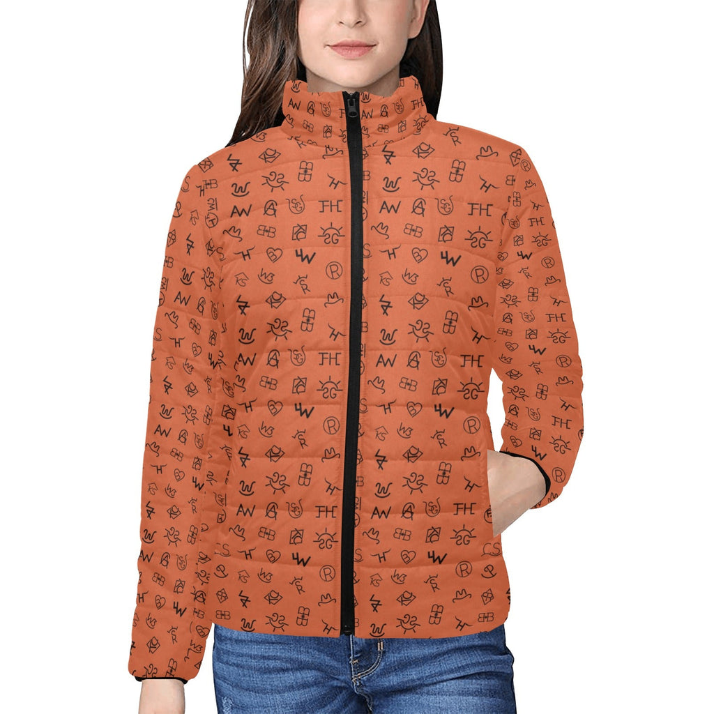 Rust Cattle Brands Women's Puffy Bomber Jacket by Baha Ranch Western Wear