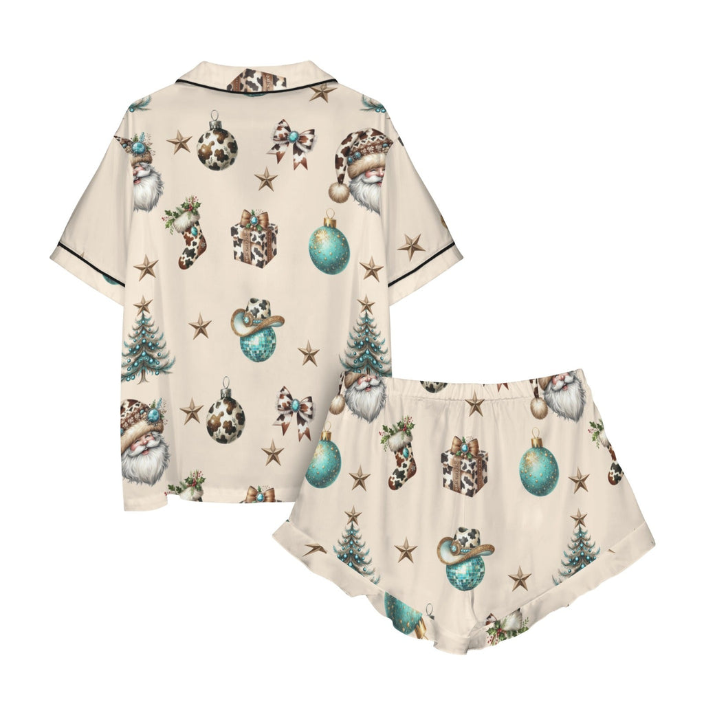 Baha Ranch Country Cow Print Christmas Satin Short Pajama Sets by Baha Ranch Western Wear - product image 5